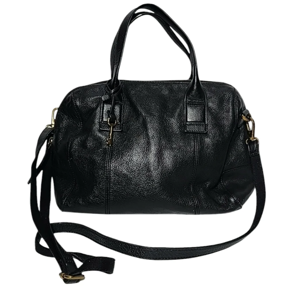 Fossil Jori‎ Black Leather Mini Satchel Handbag Purse Vintage Hobo Crossbody
